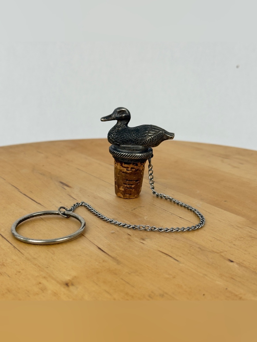 Wild Things Unlimited WTU Pewter Duck Bottle Stopper Wine Cork Bottom Barware